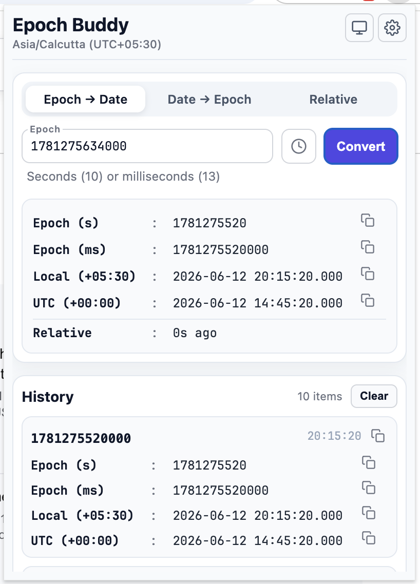 Epoch to Date